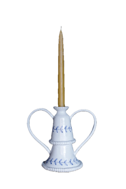 English Delftware Candlestick 3| Emily Mitchell