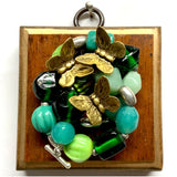 Wooden Frame with Butterflies on Beads