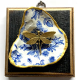 Bourbon Barrel Frame with Dragonfly on Oyster Shell