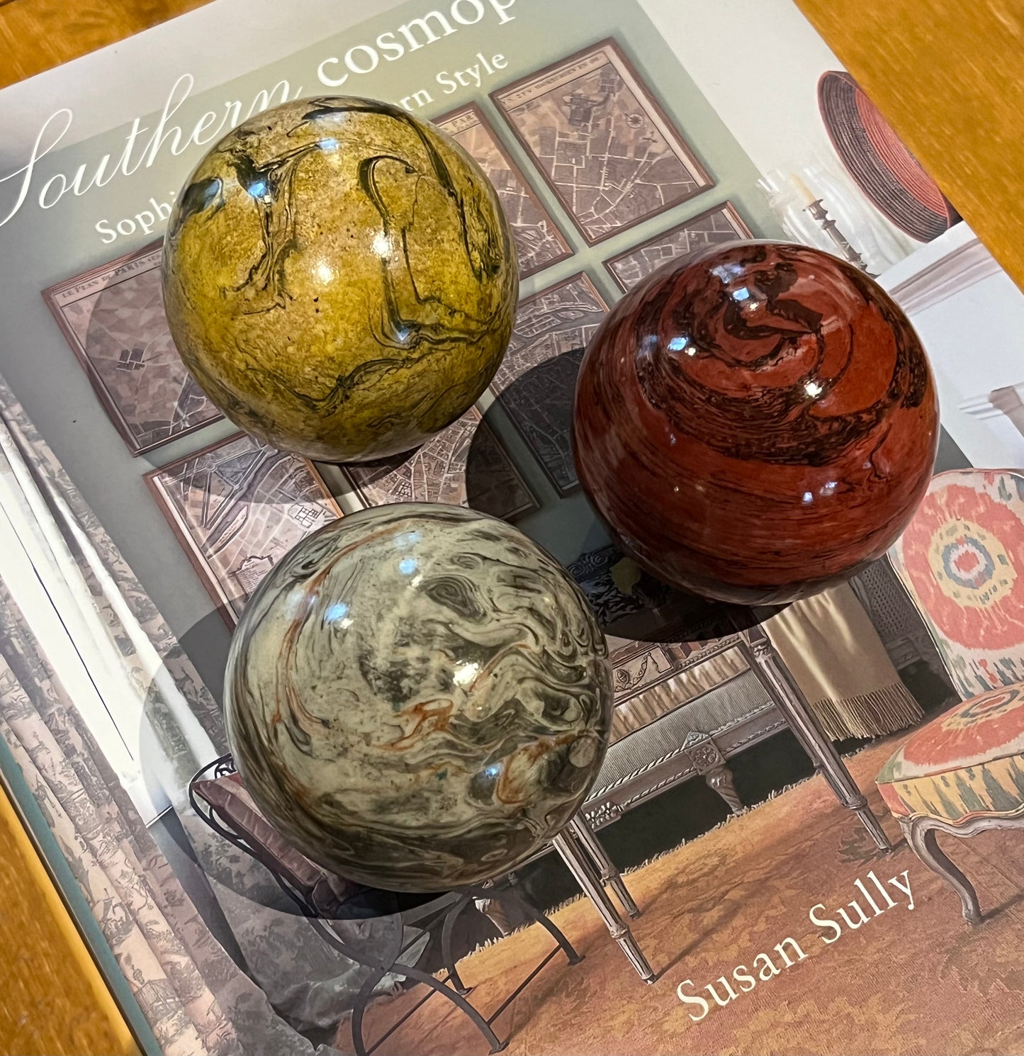 Paperweights by Globemaker Julia Forte MUSTARDS