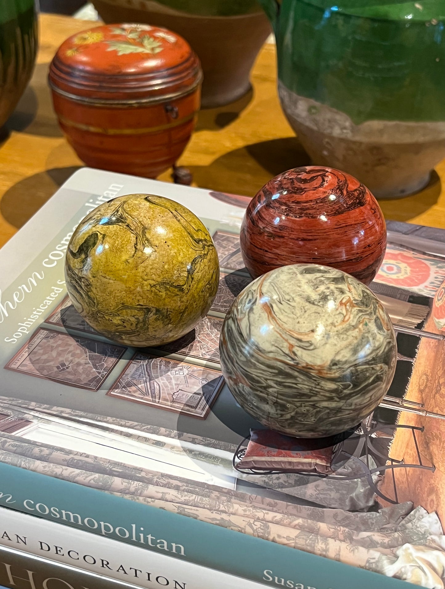 Paperweights by Globemaker Julia Forte MUSTARDS