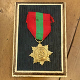 Bourbon Barrel Frame with Antique French Medal