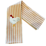 Kitchen Towel | White Hen on Orange Stripe