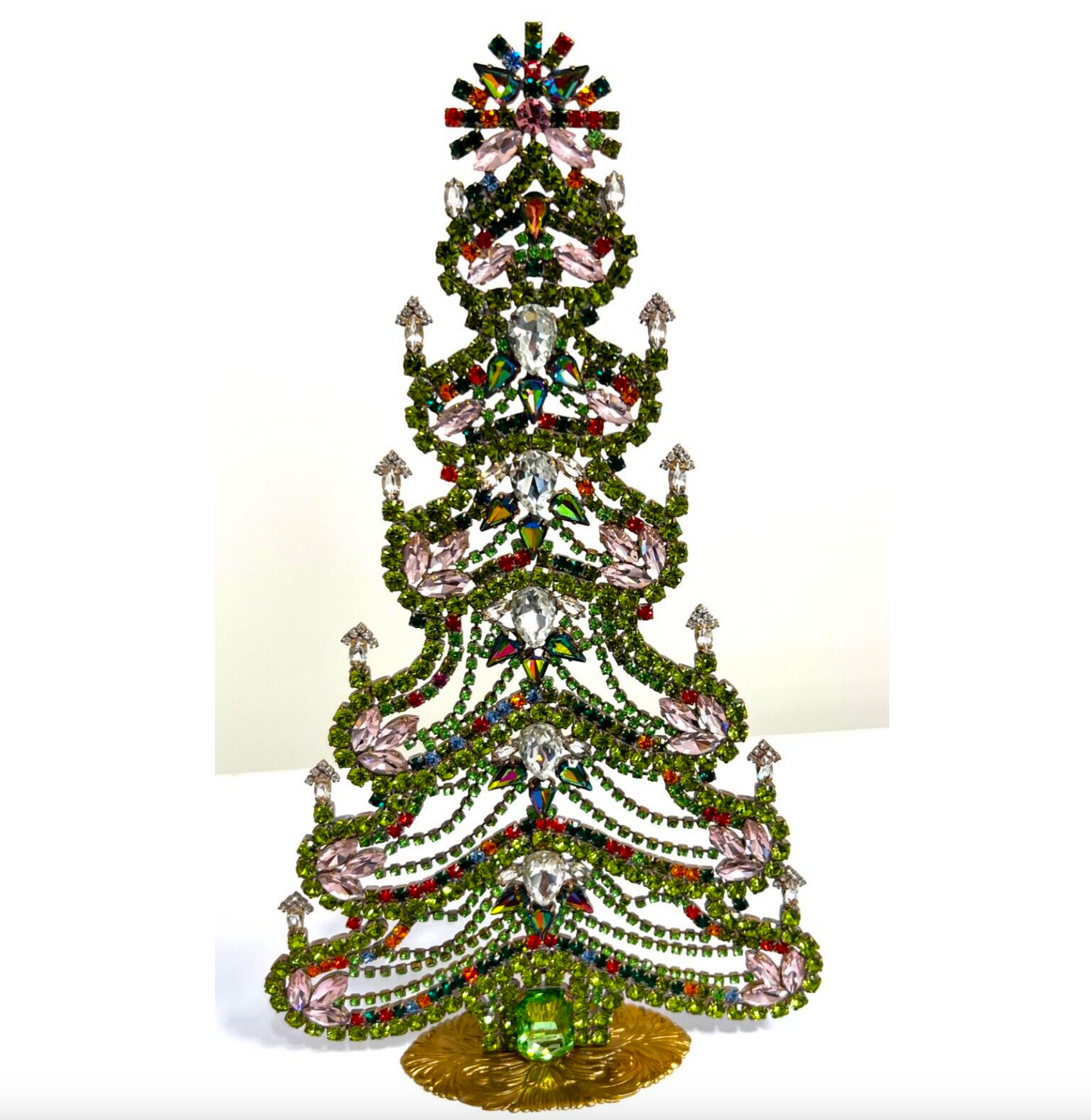 Czech Rhinestone Christmas Tree