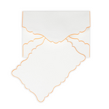 Grosvenor Stationery Notecards | Scalloped Ecru Collection Tangerine