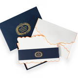 Grosvenor Stationery Notecards | Scalloped Ecru Collection Tangerine
