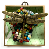 Acrylic Frame with Dragonfly on Beads