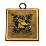 Wooden Frame with Deer Head on Brooch