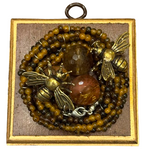 Wooden Frame with Bees on Beads