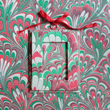 Holiday Mini Picture Frame Ornament in Festive Marble
