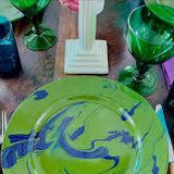 Christopher Spitzmiller Dinner Plates Set of 12 | Green & Blue