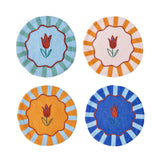 Garden Embroidered Linen Coasters (Set of 4)
