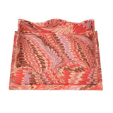 Nesting Scalloped Hand-Marbled Nesting Trays | Florentine Pink