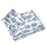 Nesting Scalloped Floral Vines Blockprint Nesting Trays in Blue