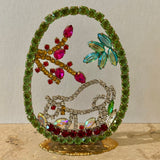 A Czech Rhinestone Egg with Lamb