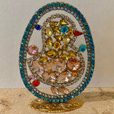 A Czech Rhinestone Egg with Chick