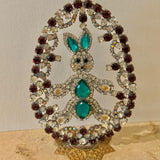 A Czech Rhinestone Egg with Bunny