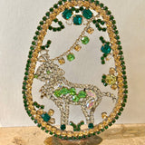 A Czech Rhinestone Egg with Lamb