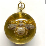 Acrylic Dome Frame with Grande Bee on Sparkle Paper / Slight Imperfections