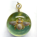 Acrylic Dome Frame with Sparkle Bee on Sparkle Paper / Slight Imperfections