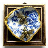 Wooden Frame with Bees on Oyster Shell