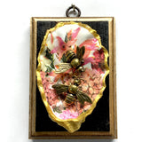 Bourbon Barrel Frame with Bees on Oyster Shell