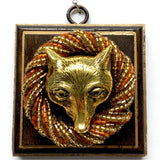 Wooden Frame with Fox on Beads