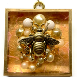 Acrylic Frame with Grande Bee on Beads / Slight Imperfections