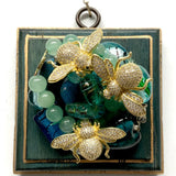 Painted Frame  with Sparkle Bees on Necklace