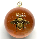 Acrylic Orb Frame with Grande Bee on Marbled Paper / Slight Imperfections