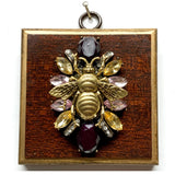 Wooden Frame with Grande Bee on Brooch