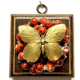 Wooden Frame with Butterfly on Beads