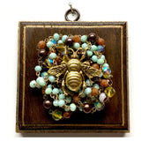 Wooden Frame with Grande Bee on Beads