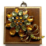 Wooden Frame with Dragonfly on Brooch