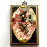 Bourbon Barrel Frame with Bees on Oyster Shell