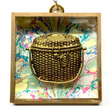 Acrylic Frame with Nantucket Basket / Slight Imperfections
