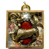 Acrylic Frame with Capricorn on Brooch / Slight Imperfections