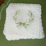 Linen Cocktail Napkins with Lily of the Valley | Set of 6