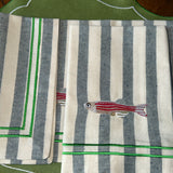 Linen Napkins with Red Fish | Set of 12