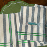 Linen Napkins with Blue Fish | Set of 12