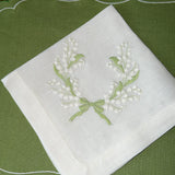 Linen Napkins with Embroidered Lily of the Valley | Set of 12