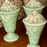 Aptware Vase Green with Flowers Sm and Med