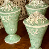 Aptware Vase Green with Flowers Sm and Med