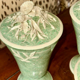 Aptware Vase Green with Flowers Sm and Med