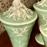 Aptware Vase Green with Flowers Sm and Med