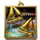 Acrylic Frame with Boats /Slight Imperfections