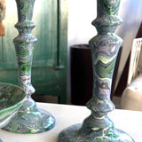 Marbled Candlesticks Pair