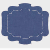 La Gallina Matta Parentesi Placemat | Denim/White - Set of 12