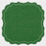 La Gallina Matta Krinkle Placemats | Artichoke/White - Set of 12