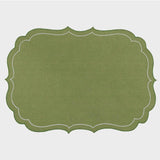 La Gallina Matta Ninette Placemats | Green/White/Artichoke - Set of 12